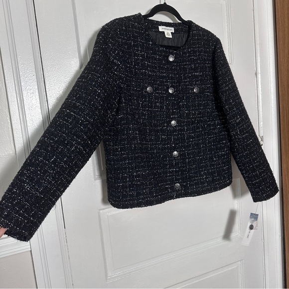 Skye's the Limit NWT Wool Black Tweed Blazer Jacket Sz 12 Classic Preppy Y2K - Picture 7 of 16